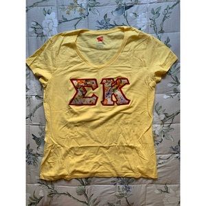 Sigma Kappa Yellow Letters Tee